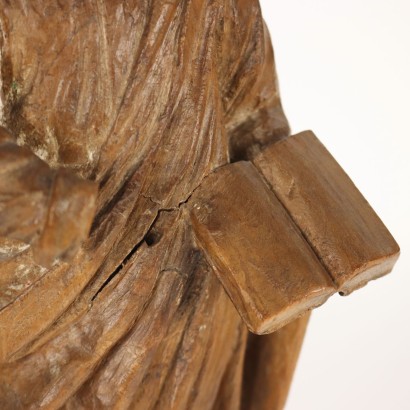 Figure de philosophe sculpture en bois