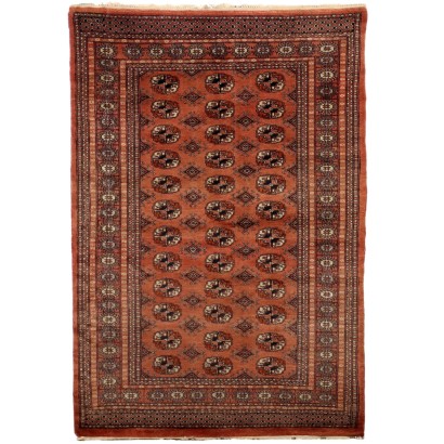 Antique Bukhara Carpet Cotton Wool Thin Knot Pakistan 73 x 50 In
