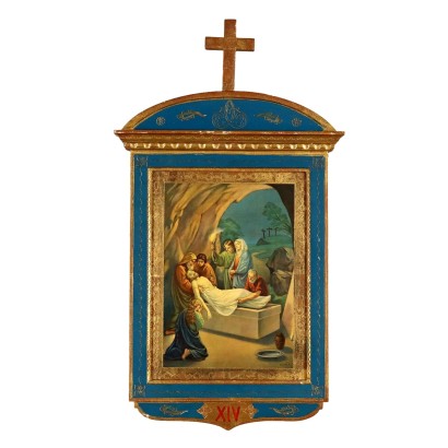 N. 14 painted panels Via Crucis