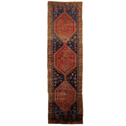 Antique Sarab Carpet Cotton Wool Thin Knot Iran 124 x 36 In