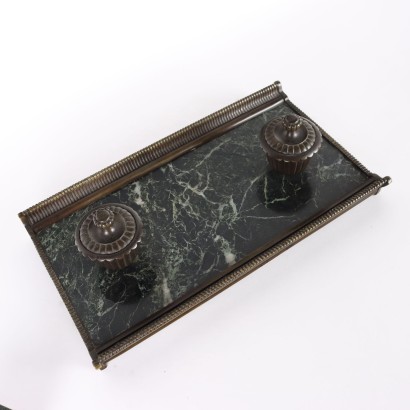 Inkwell in Green Serpentino and B marble