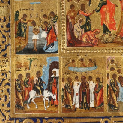 Icône vénitienne-crétoise du XIXe siècle, scènes bibliques
