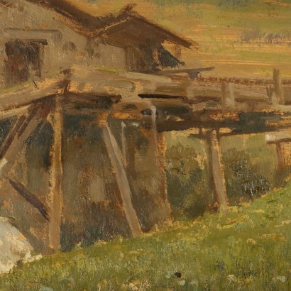 Peinture de Carlo Vittori,Paysage avec moulin,Carlo Vittori,Carlo Vittori,Carlo Vittori