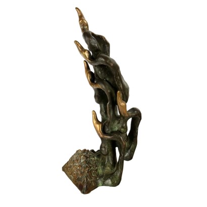 Zeitgenössische Skulptur aus Bronze Signiert G. Masciarelli Entenflug