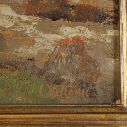 PEINTURE VITTORI,Peinture de Carlo Vittori,Paysage de montagne avec ruisseau,Carlo Vittori,Carlo Vittori,Carlo Vittori
