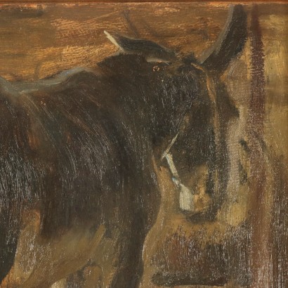 Gemälde von Carlo Vittori, Stallinnenraum mit Esel, Carlo Vittori, Carlo Vittori, Carlo Vittori