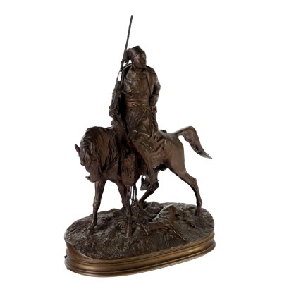 Antike Bronzeneskulptur Ritter Signiert Mène Frankreich XIX Jhd