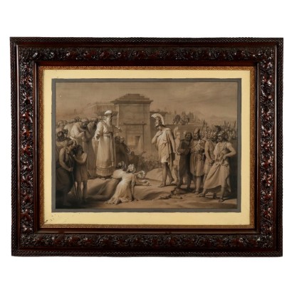 Antikes Gemälde Alexander der Große in Jerusalem Gemischte Technik