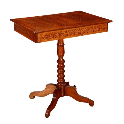 Antique Table Charles X Fir Cherrywood Italy XIX Century