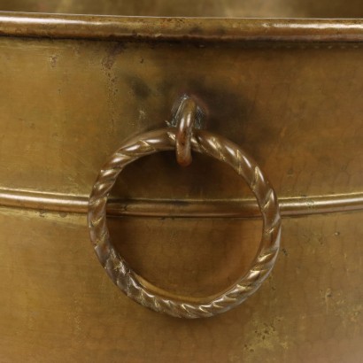 Two Large Brass Cachepots