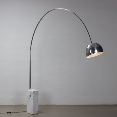 Flos Arco Vintage Lampe Design F.lli Castiglioni Stahl der 60er Jahre