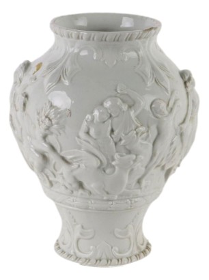 Vase Ancien en Porcelaine Blanche Ginori Doccia Italie XIXe Siècle