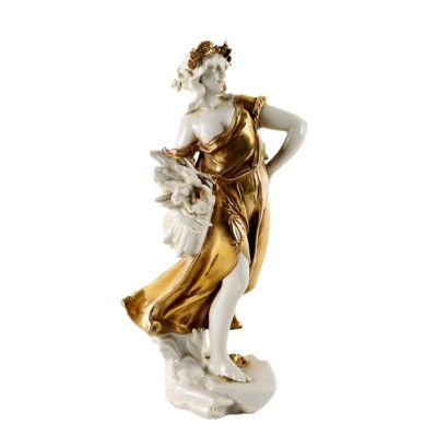 Sculpture Ancienne en Porcelaine Capodimonte Allegorie '800