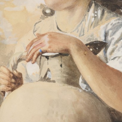 Peinture d'Ettore Ximenes,Jeune roturier avec pot,Ettore Ximenes,Ettore Ximenes,Ettore Ximenes