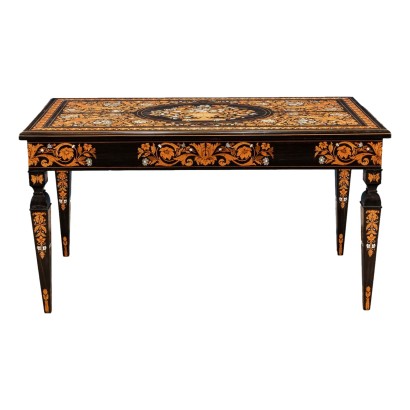 Inlaid Table Attr. to Luigi and Angiolo Falcini Chestnut - Italy XIX C