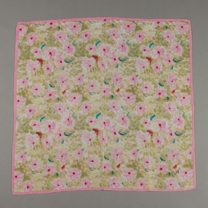 Kenzo Scarf Second Hand Flowered Cotton France