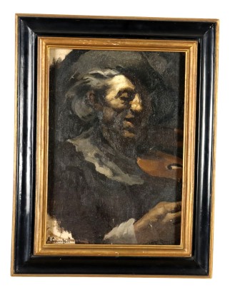 Modern Painting E. Alcide Campestrini Violin Player '900