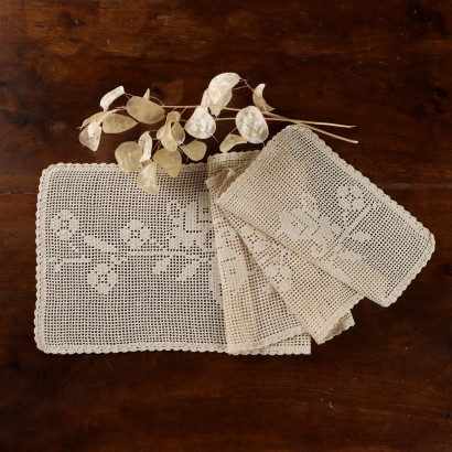 Antiker Reckteckiger Deckchen Baumwolle Italien des XX Jhs