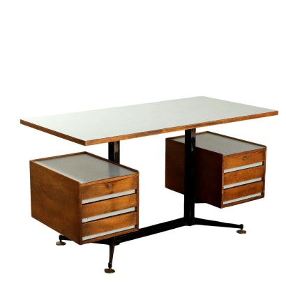 Vintage Schreibtisch aus Laminat Metall Italien der 60er Jahre