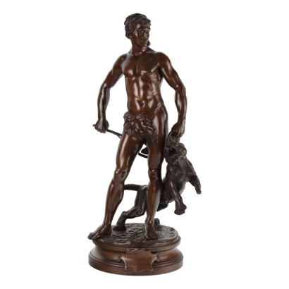 Antike Skulptur Le Belluaire Adrien Etienne Gaudez Bronze Frankreich '