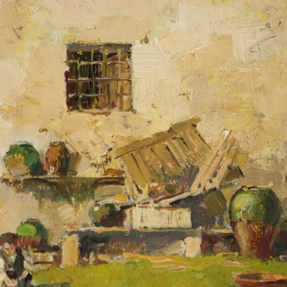 Gemälde von Giuseppe Gheduzzi, Bauernmädchen mit Hühnern, Giuseppe Gheduzzi, Giuseppe Gheduzzi, Giuseppe Gheduzzi