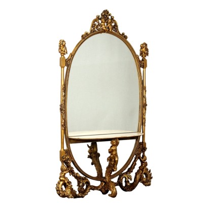Antique Console with Mirror Baroque Style Onyx XX Century