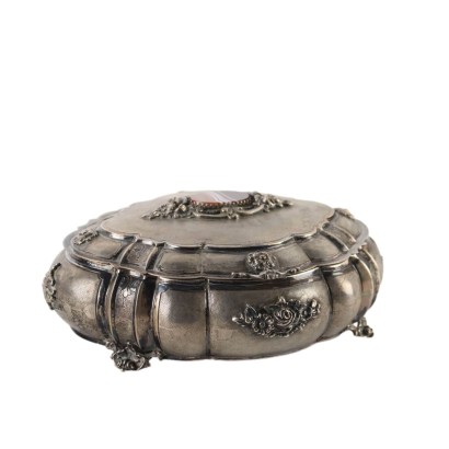 Antike Silberne Schachtel Fassi Arno Mailand Italien der 30er-40er Jah