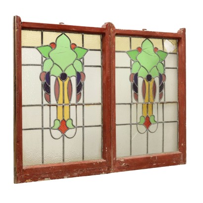 Pair of Liberty stained glass windows