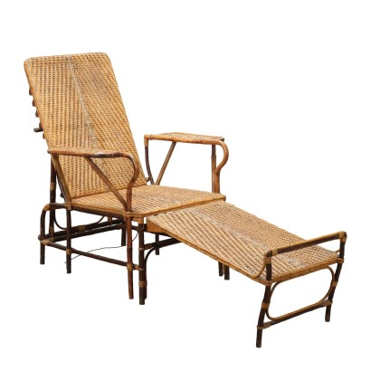 Liberty Reclining Armchair in Wicker and Bamboo