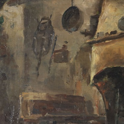 Peinture de Giuseppe Solenghi,La cuisine du contrebandier,Giuseppe Solenghi,Giuseppe Solenghi,Giuseppe Solenghi