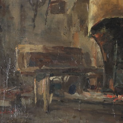 Pintura de Giuseppe Solenghi,La cocina del contrabandista,Giuseppe Solenghi,Giuseppe Solenghi,Giuseppe Solenghi