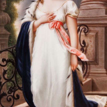 Tablette de porcelaine de la reine Louise de Prus, peinture sur tablette de porcelaine, reine Louise de Prusse