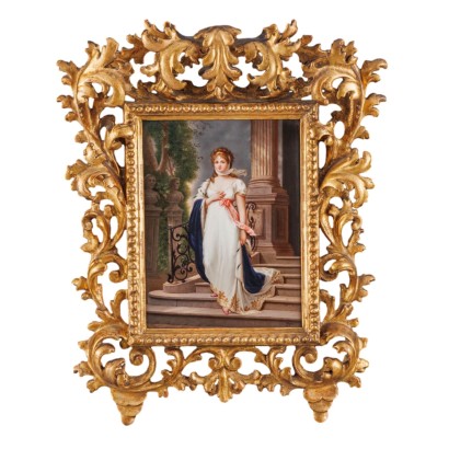 Antique Tile Queen Louise of Prussia Porcelain Berlin XIX Century
