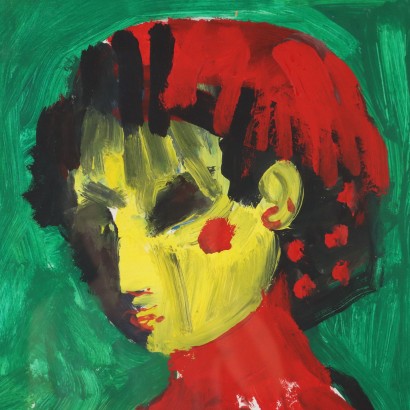 Gemälde von Edoardo Spreafico, Kopf eines jungen Mädchens, Leonardo Spreafico, Leonardo Spreafico, Leonardo Spreafico