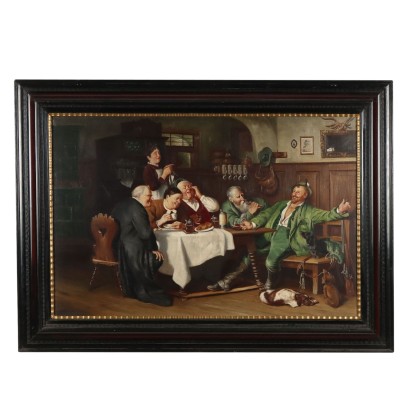 Painting by Eduard Huber-Andorf,Scene in the tavern,Eduard Huber-Andorf,Eduard Huber-Andorf,Eduard Huber-Andorf