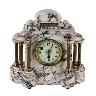 Antique Countertop Clock Marble France Late XIX Century