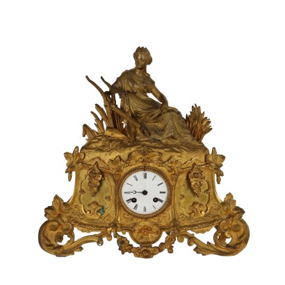 Orologio da Camino in Bronzo Dorato