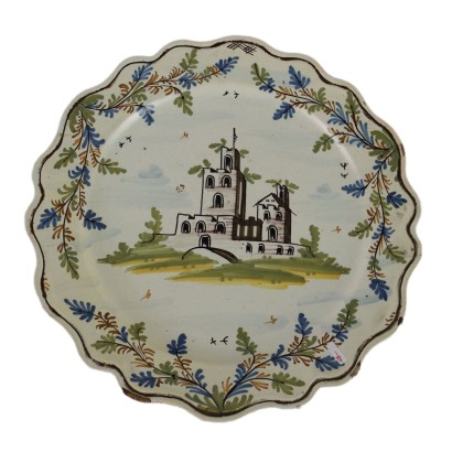 Majolica plate made in Pavia