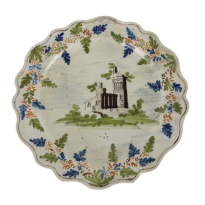 Majolica plate made in Pavia