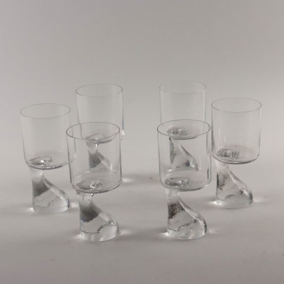 Set of Six Joe Colombo Smoke Series Glasses for Riedel