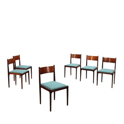 Arflex Chairs Design Sergio Mazza Exotic Wood Italy 1960s