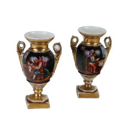 Paire de Vases en Porcelaine de Style Empire