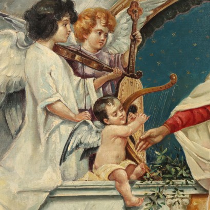 Tableau Madone à l'Enfant et aux Anges