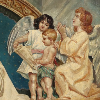Tableau Madone à l'Enfant et aux Anges