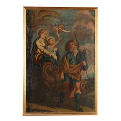 Antique Painting Religious Subject Oil on Canvas Italy XVIII Century