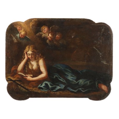 Antique Painting Religious Subject Oil on Canvas XVIII Century