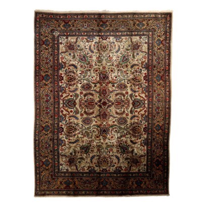 Antiker Tabriz Teppich Baumwolle Wolle Großer Knoten Iran 340 x 255 cm