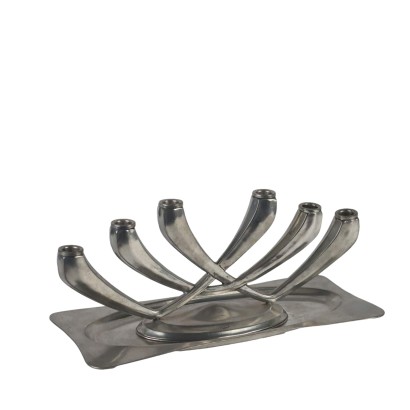 Giovanni Patrini Pewter Candelabra and Tray for Athena