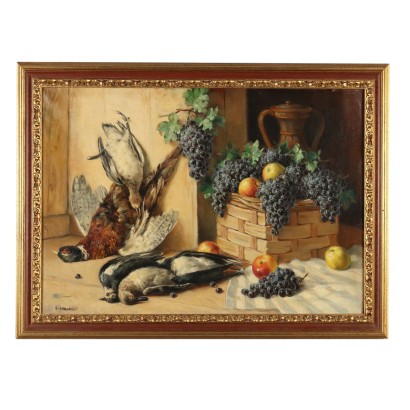 Peinture d'Alfio Paolo Graziani,Nature morte aux fruits et au gibier,Alfio Paolo Graziani,Alfio Paolo Graziani,Alfio Paolo Graziani