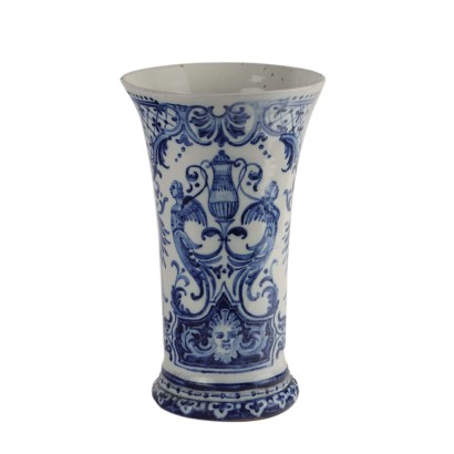 Vase trompette en Majolique Manufacture Gien